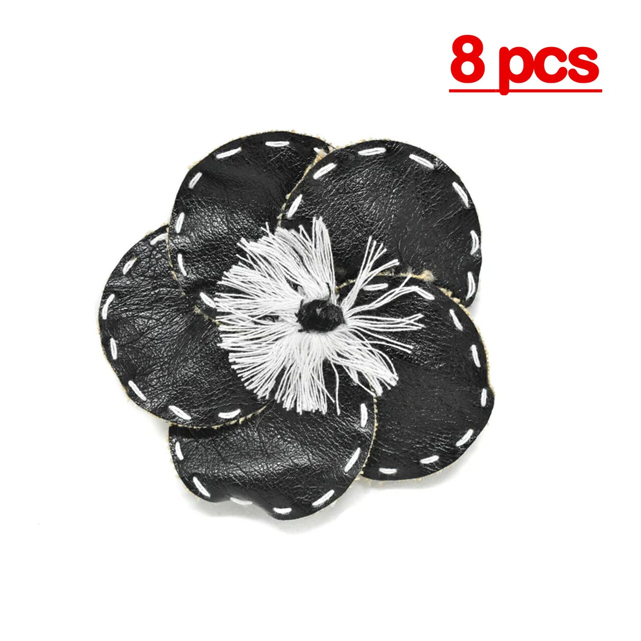 Vinyl Stitched Flower Piece Pin-On Applique for Jackets Bags Costumes